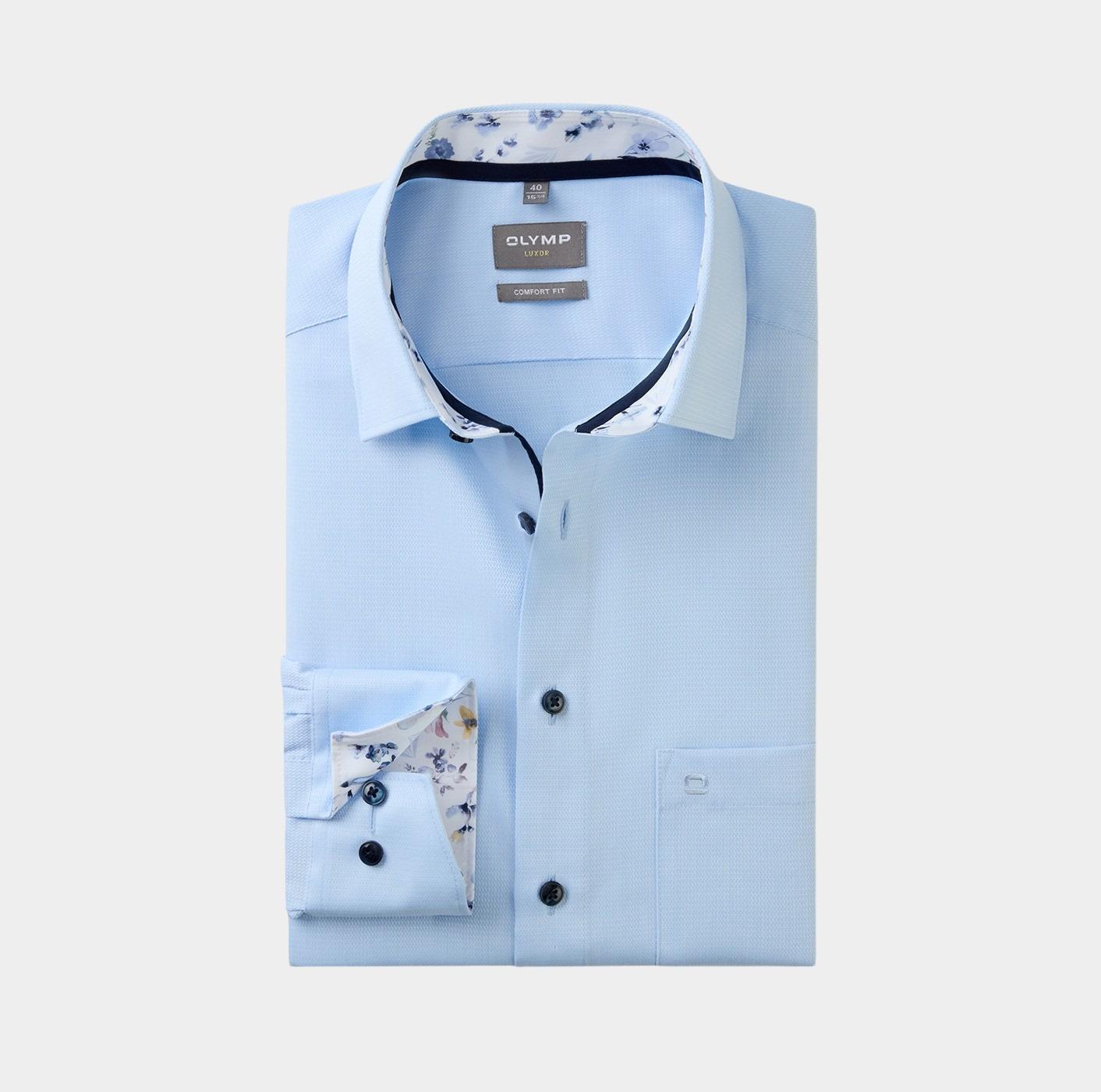 Olymp Business hemd lange mouw Blauw Luxor 100674/11