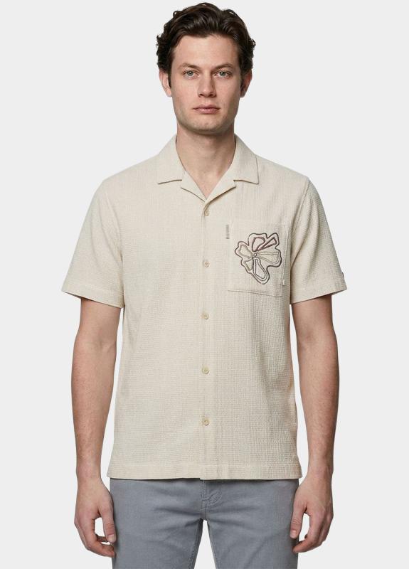 Cast Iron Casual hemd korte mouw Blauw Short Sleeve Shirt Yarn dye s CSIS2605280/7041
