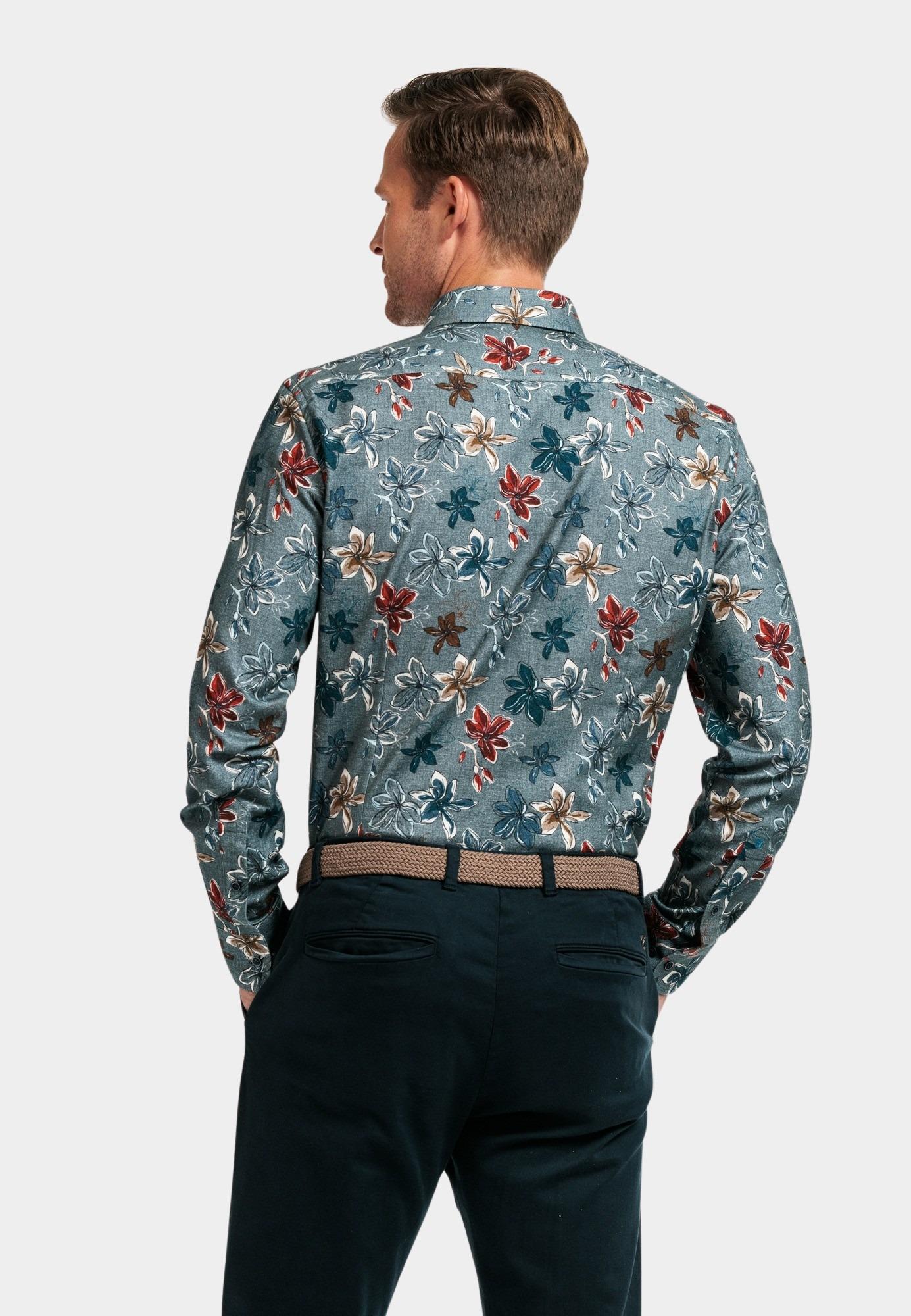 Giordano Casual hemd lange mouw Grijs Row, LS Cutaway Bold Colourfu 427820/91