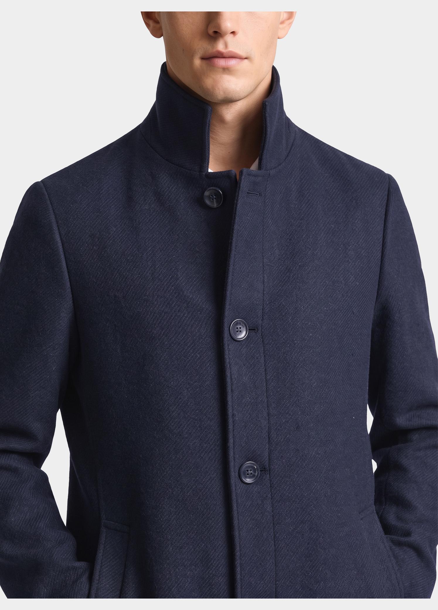 Scotland Blue Wollen Jas Blauw Quinsy Coat SPE26301QU83SB/4001