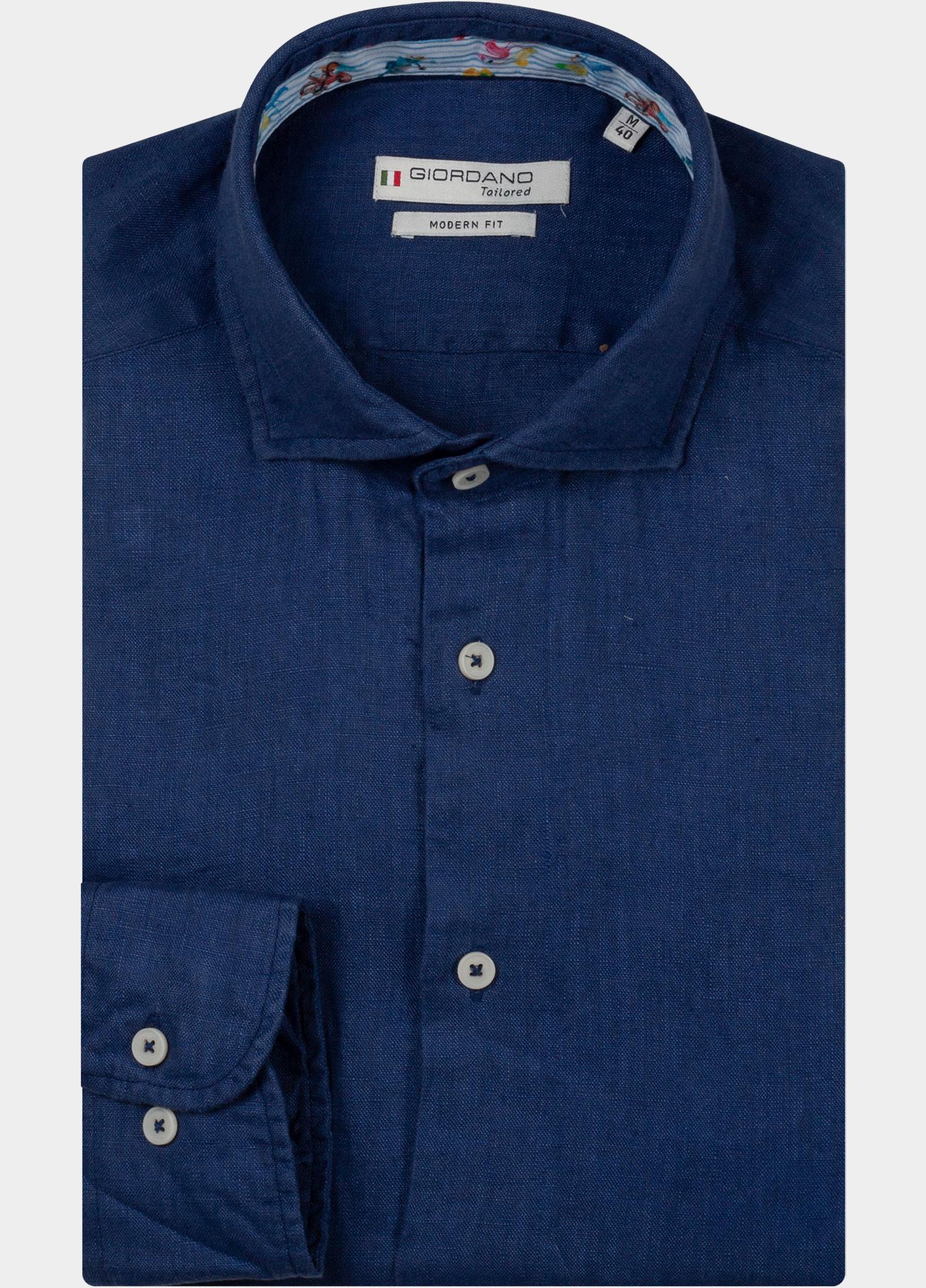 Giordano Overhemd heren Blauw Row Long Sleeve Cutaway Soft 617810/62