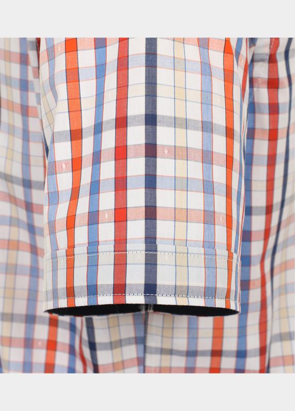 Redmond overhemd korte mouw heren Rood Popline Dobby 241070999/50