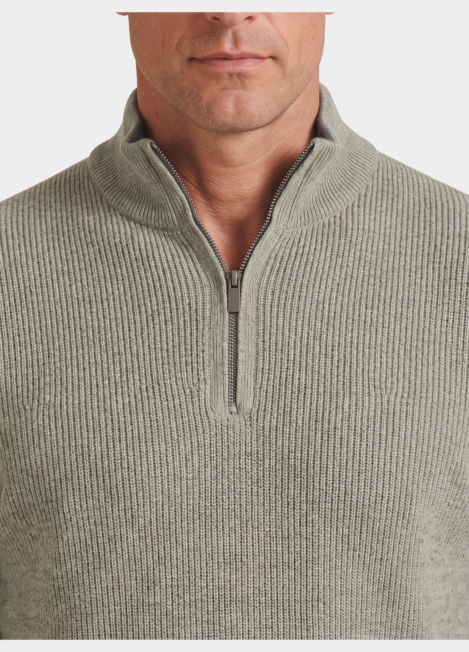 Casamoda Half Zip Groen Stricktroyer 126280020/336