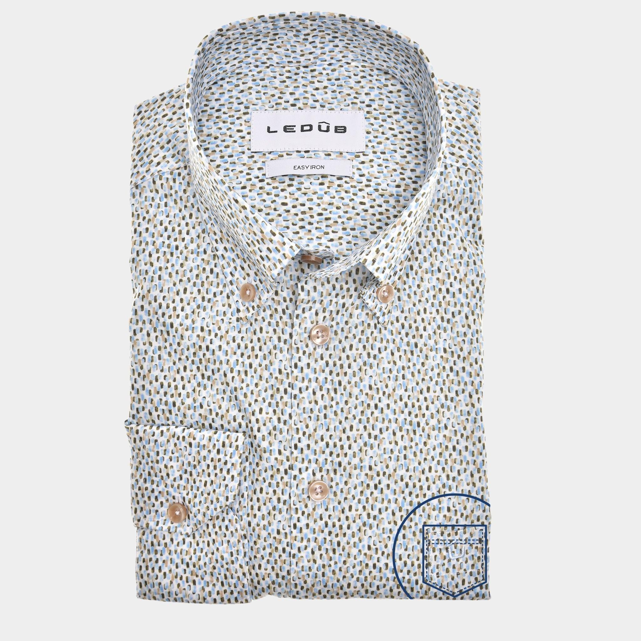 Ledub Business hemd lange mouw Blauw  0142848/130-000-000