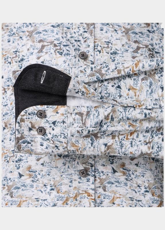 Casamoda Casual hemd lange mouw Bruin B.D. Casual Fit 454488800/200