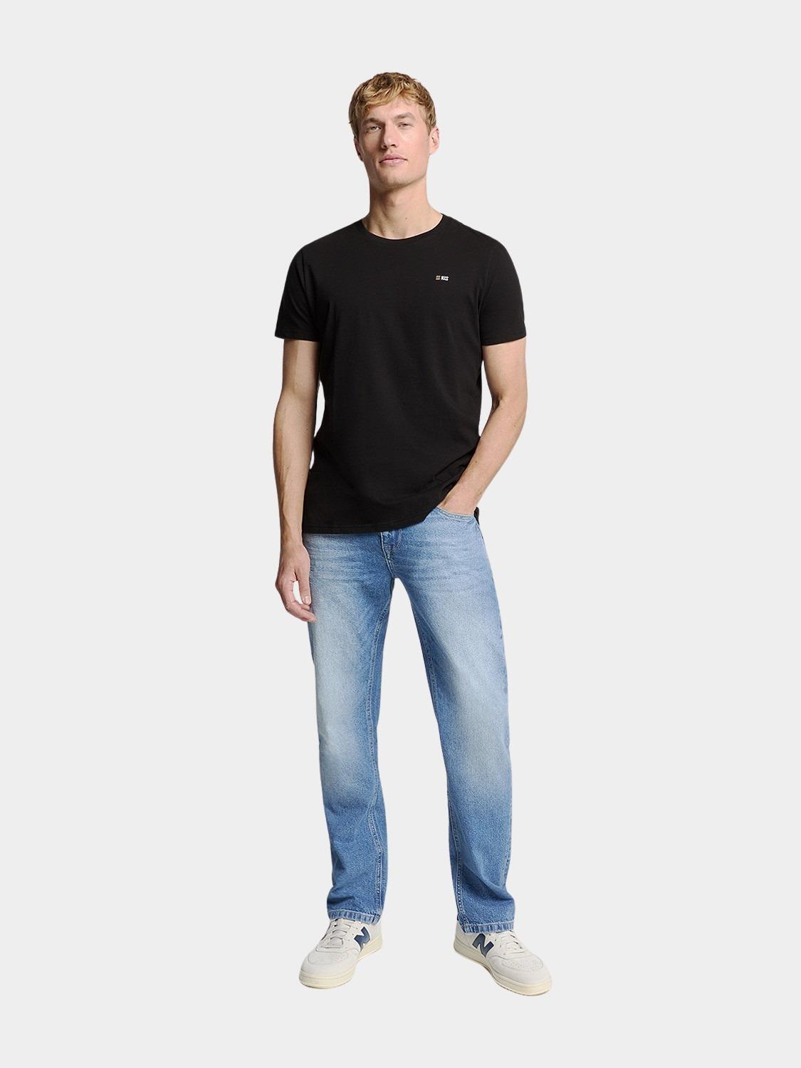 No Excess T-shirt korte mouw Zwart T-Shirt Crewneck Solid Basic N3401D/020