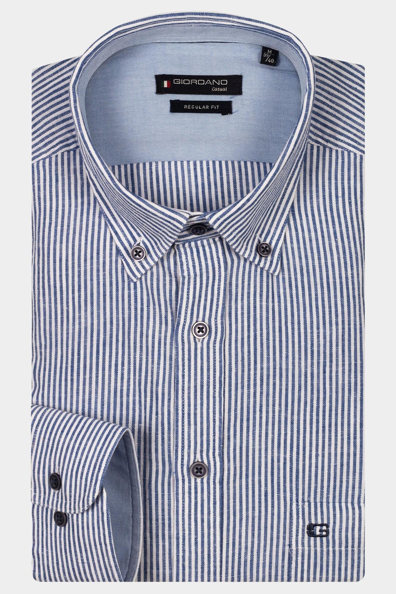 Giordano Casual hemd lange mouw Blauw Ivy long sleeve button down w 517107/60