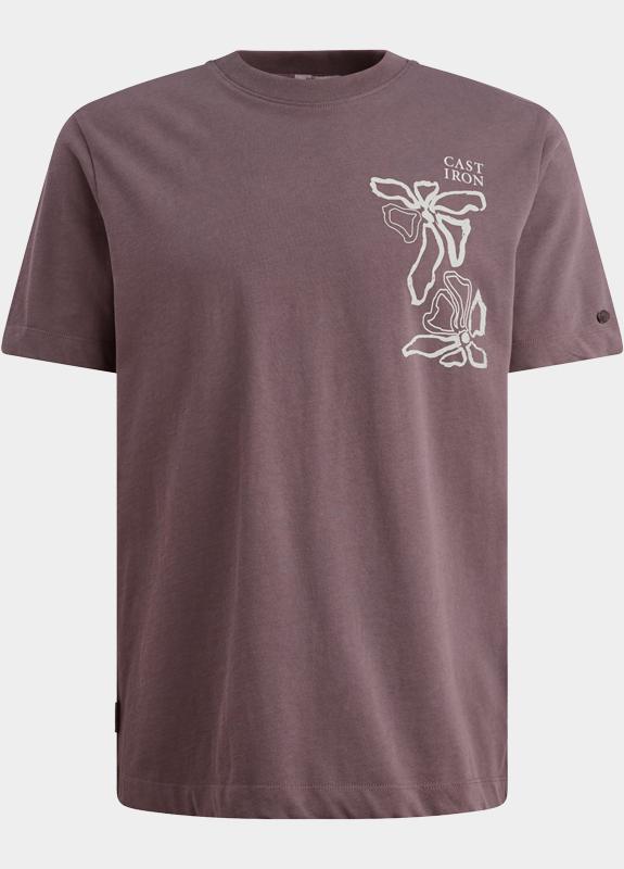 Cast Iron T-shirt heren Paars Short sleeve r-neck regular f CTSS2605586/4321