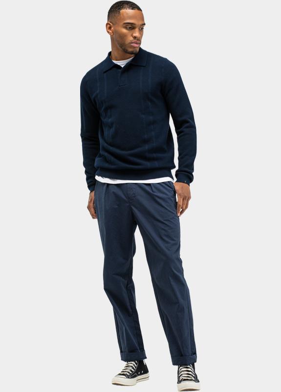 Butcher of Blue Polo lange mouw Blauw Ripley M2616002/890