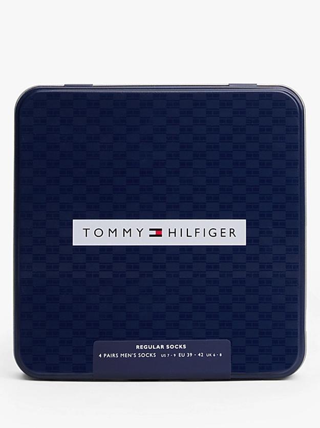 Tommy Hilfiger Cadeaubox Sokken Blauw TH Men Sock 4P Tin Giftbox 701235375/003