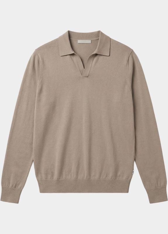 Born With Appetite Polo lange mouwen heren Beige Connor Knit Ls BWA26105CO75/2500