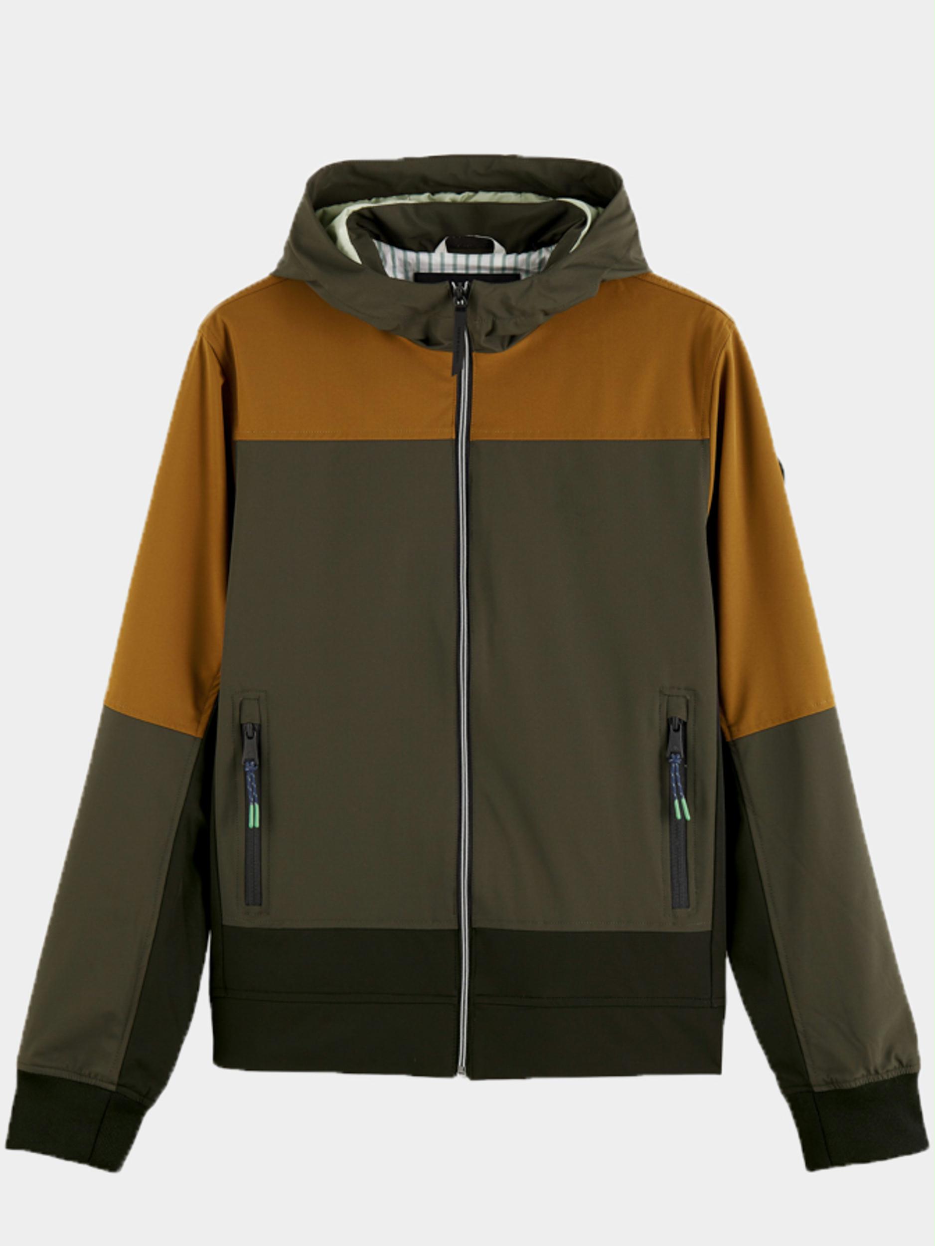 Scotch & Soda Softshell Groen Soft-shell hooded jacket 166533/0217