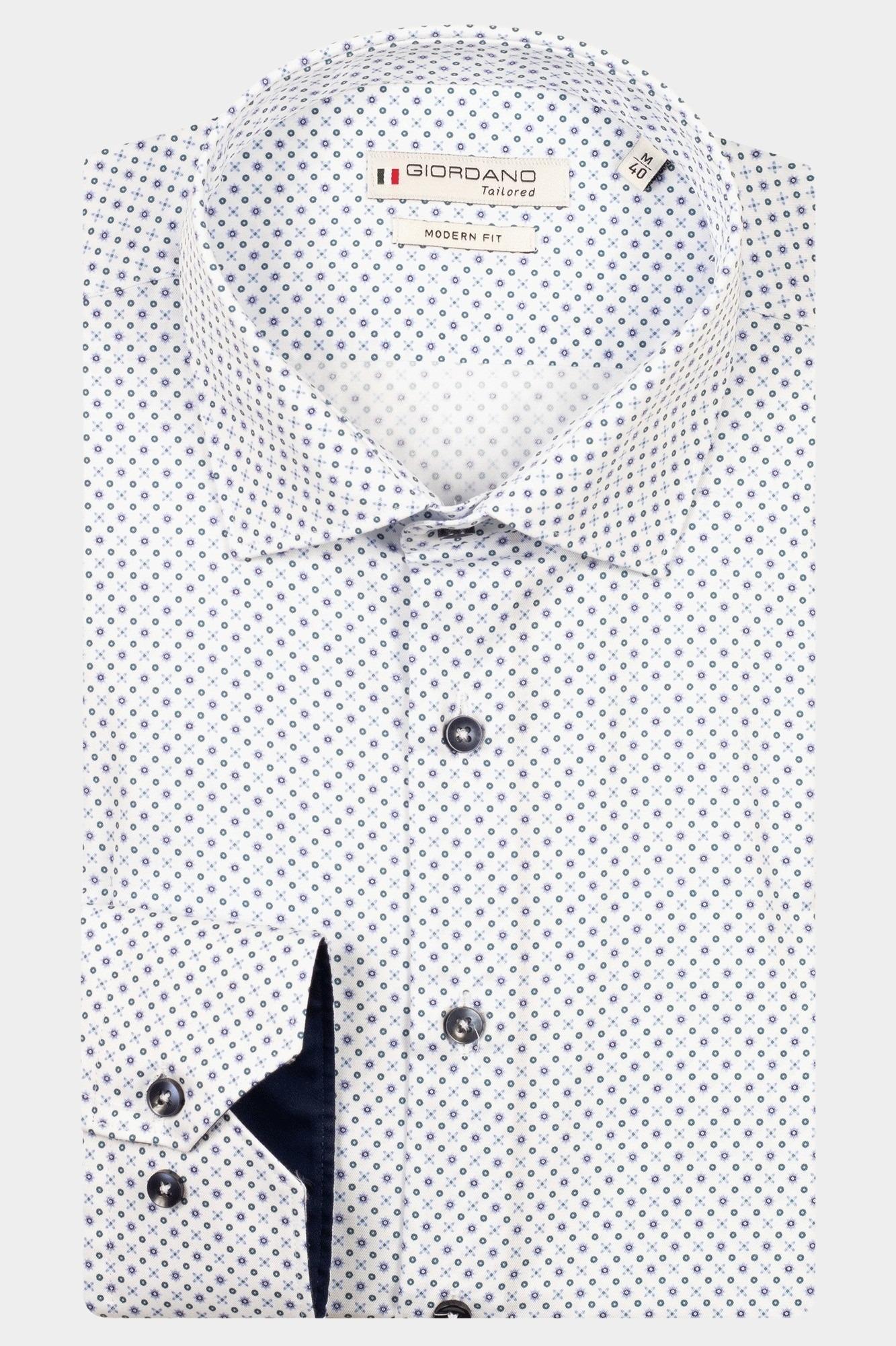 Giordano Casual hemd lange mouw Blauw Maggiore long sleeve semi cut 527822/60