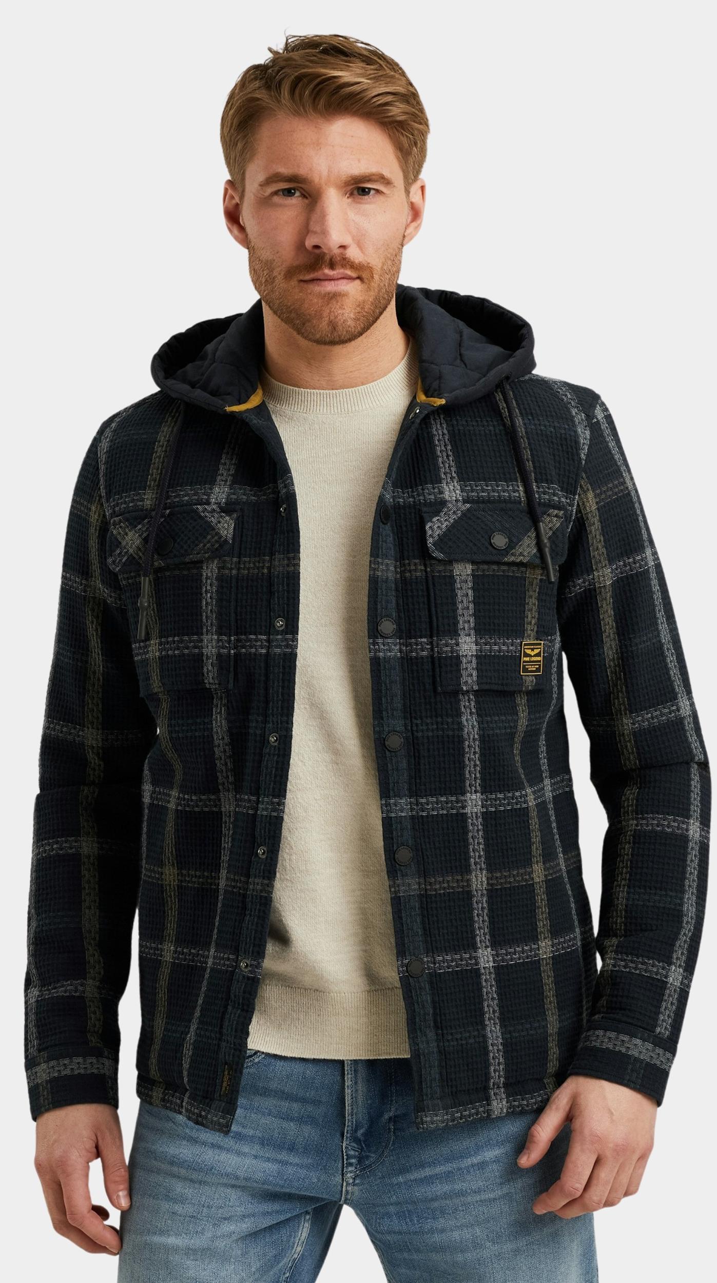 PME Legend overshirt Blauw LONG SLEEVE SHIRT Window Chec PSI2508225/5281