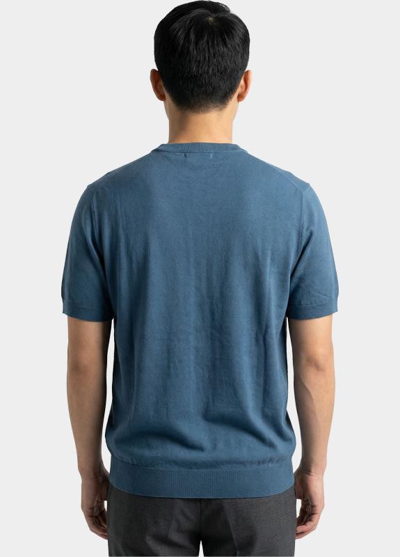 Born With Appetite T-shirt heren Blauw Wake Knitted T-shirt Ss BWA00006WA35/4016