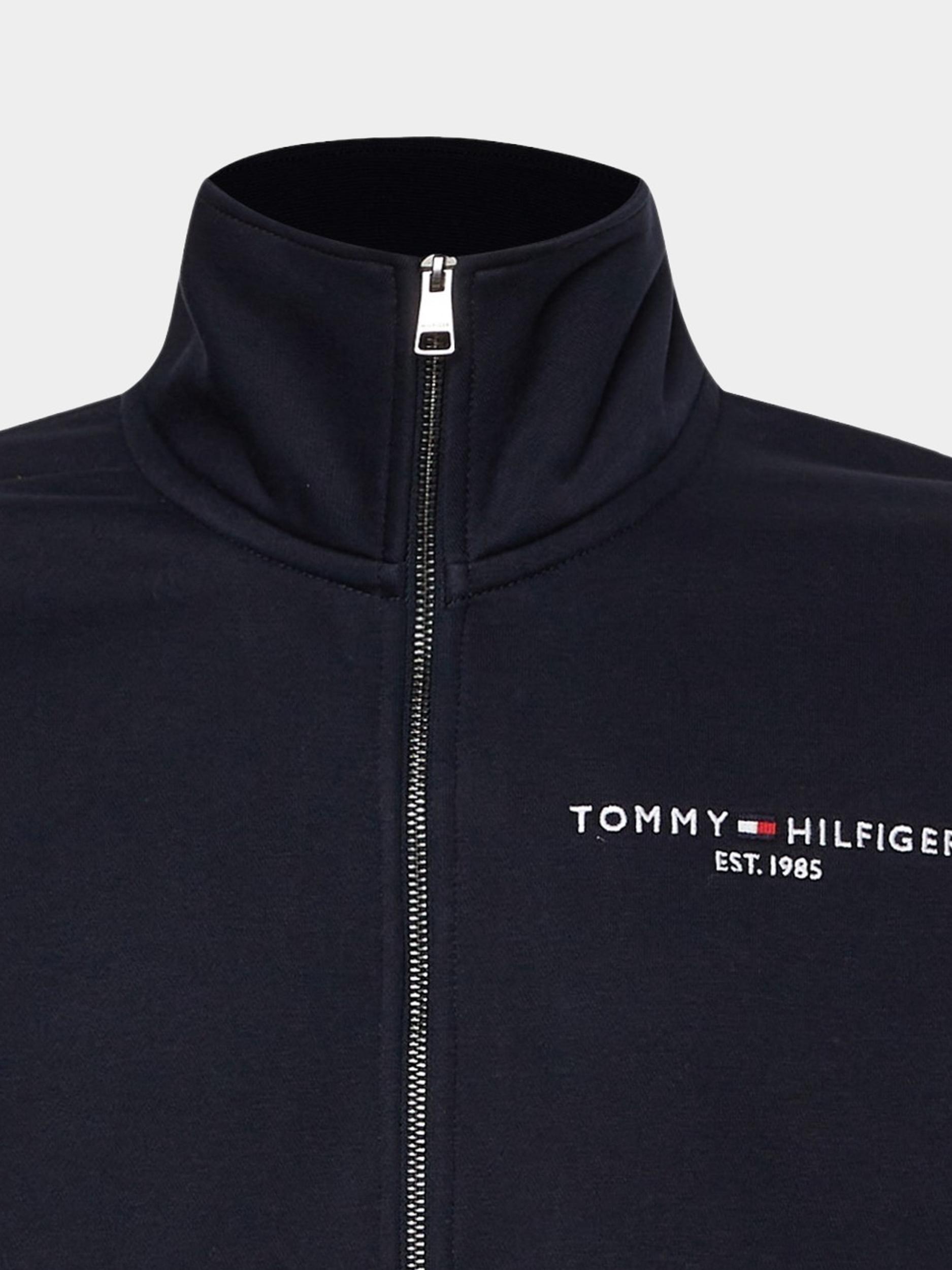 Tommy Hilfiger Vest Blauw Tommy Logo Zip Thru Stand Coll MW0MW29327/DW5