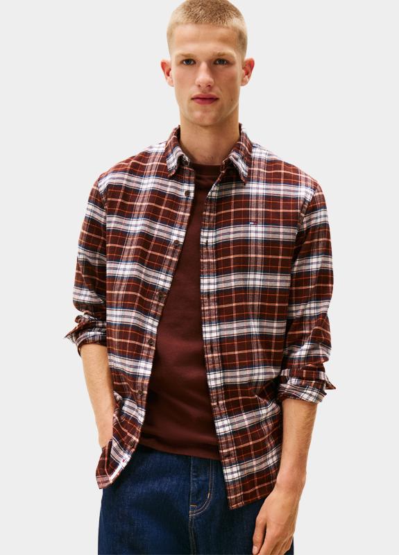 Tommy Jeans Overshirt Bruin TJM REG FLANNEL CHECK SHIRT E DM0DM22024/GS7