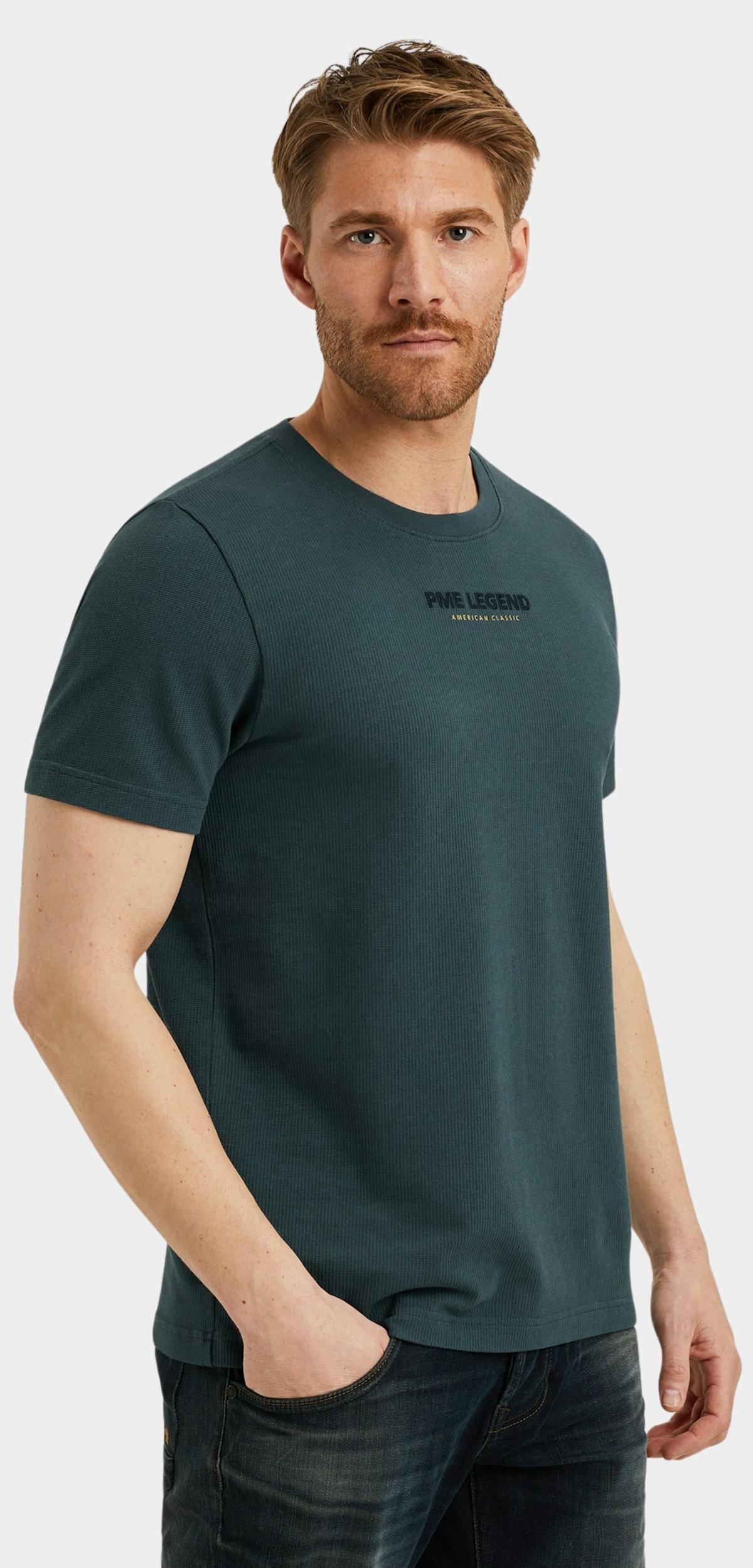 PME Legend T-shirt korte mouw Blauw Short sleeve r-neck flat waff PTSS2508564/5125