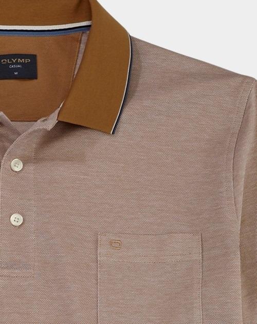 Olymp Polo korte mouw Bruin Polo PiquÃ© Bicolor 540752/24
