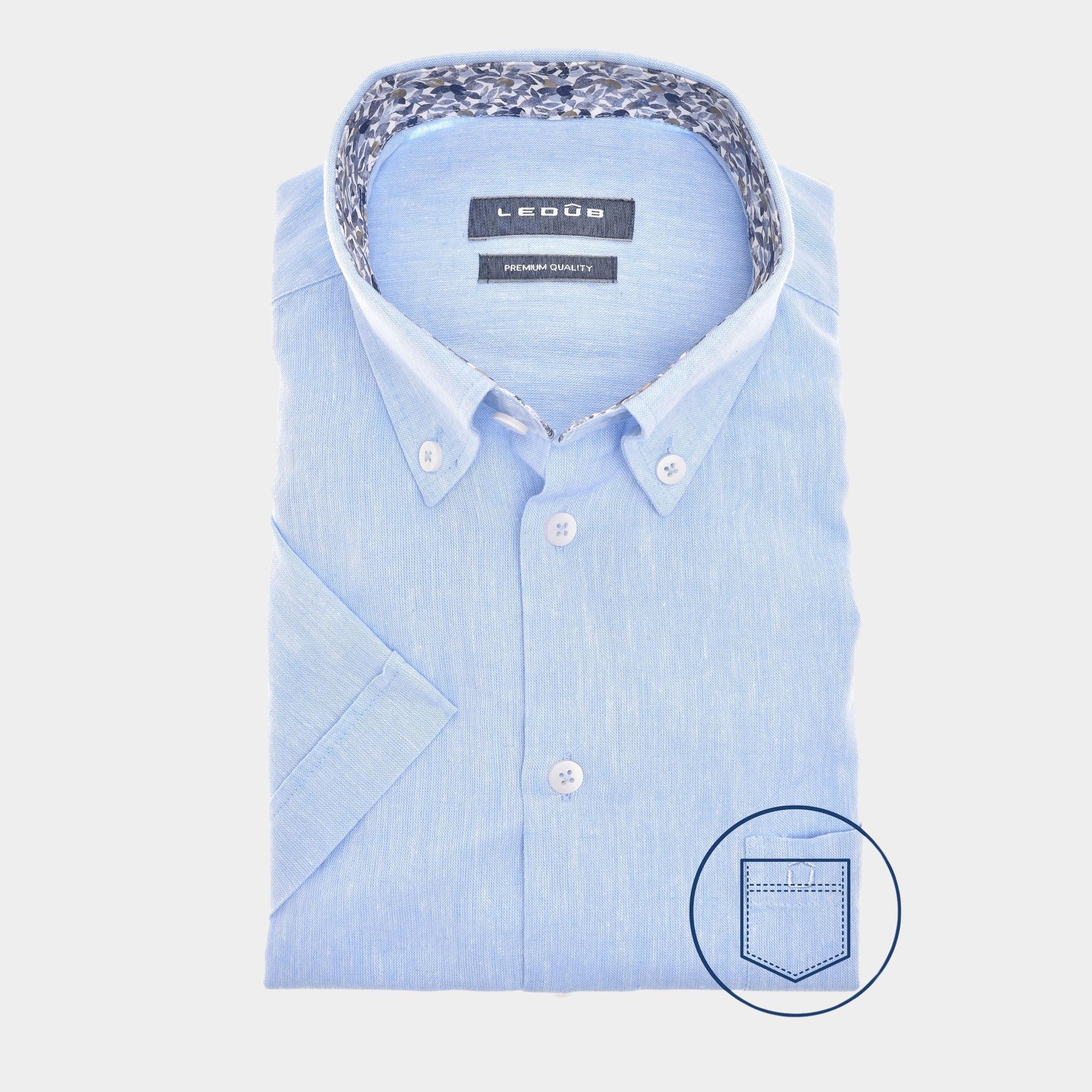 Ledub Business hemd korte mouw Blauw LE24213/W MFN 0 0142446/120-161-000