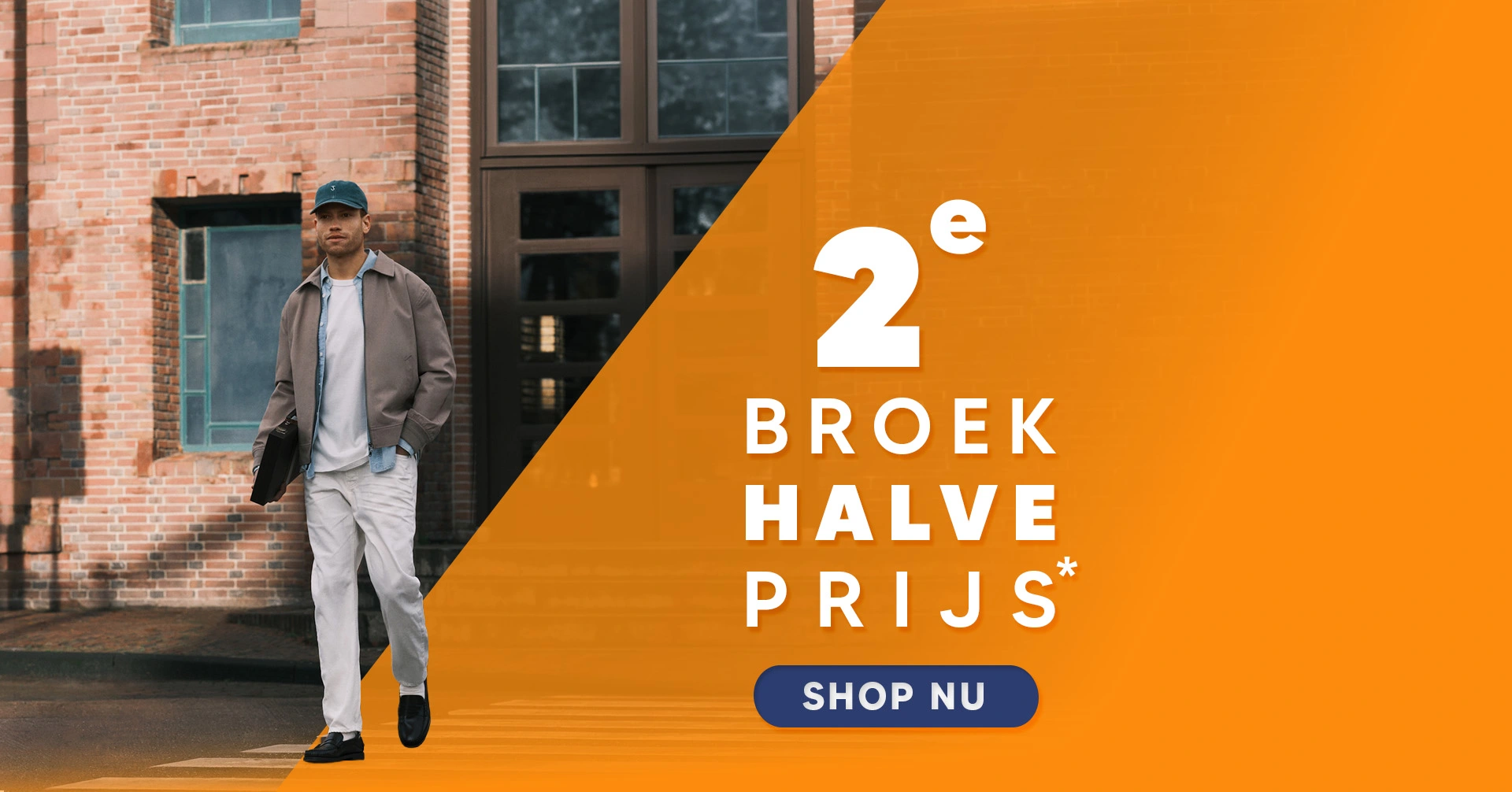 2e broek halve prijs — heren jeans actie voorjaar 2026, shop nu