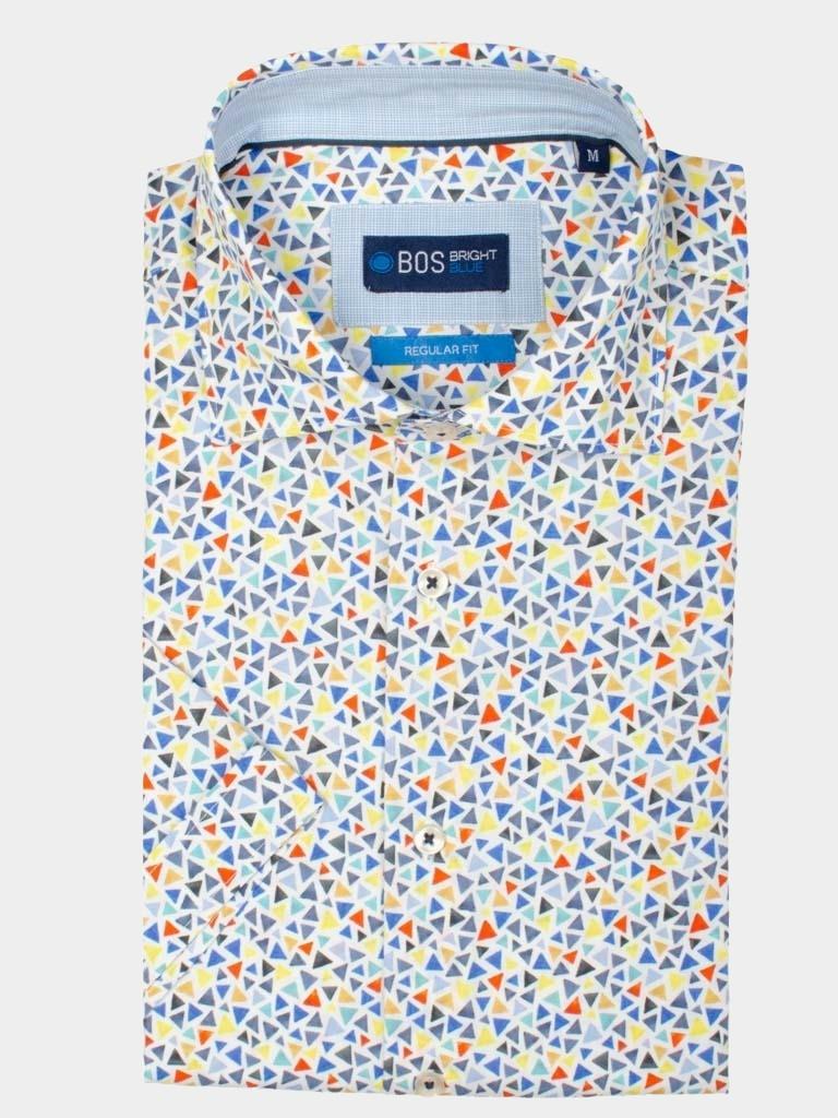 Bos Bright Blue Casual hemd korte mouw Multi Leo Overhemd korte mouw RF 21107LE49BO/500 multicolour