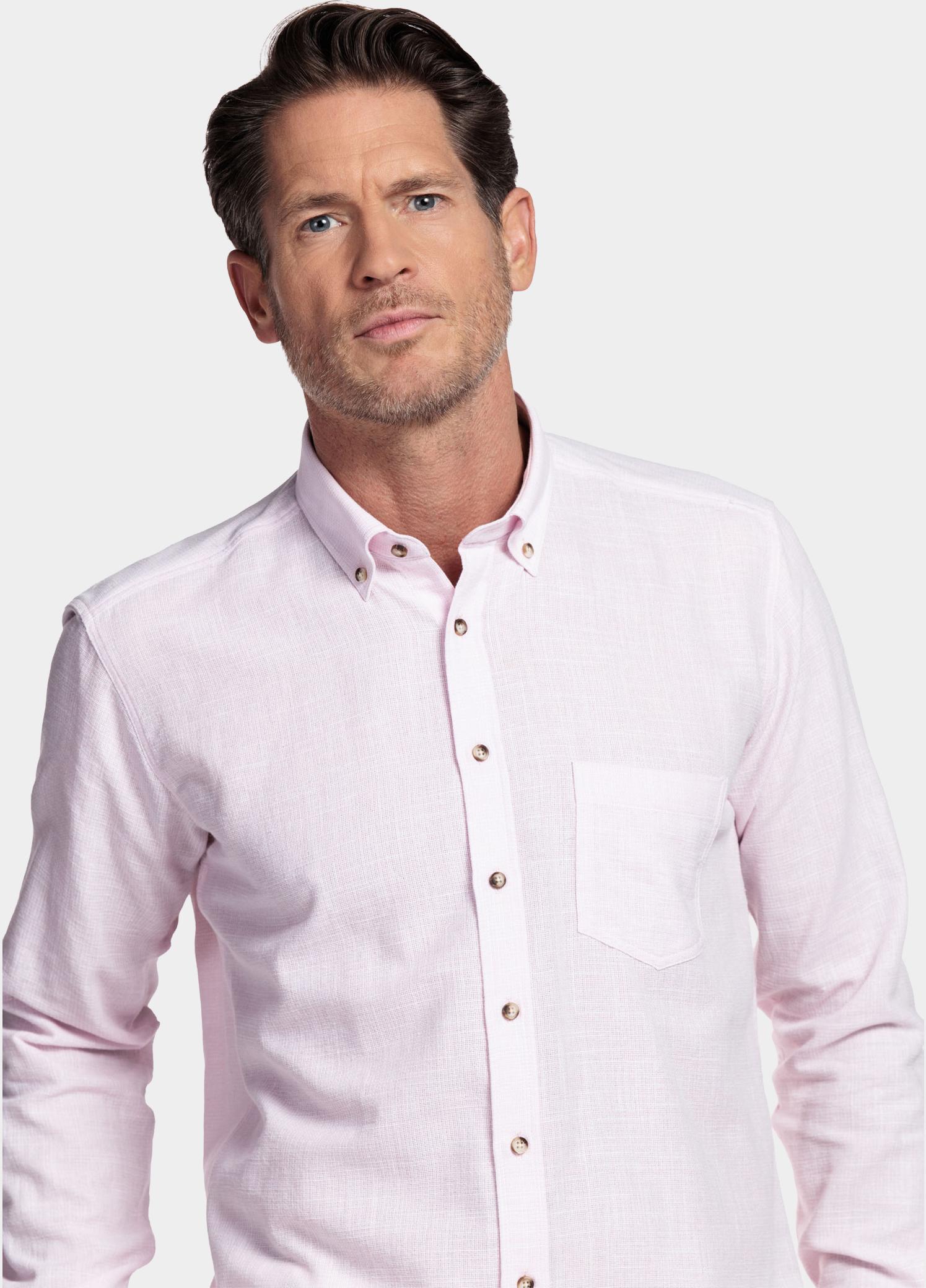 Giordano Overhemd heren Roze Ivy Long Sleeve Button Down S 617110/50