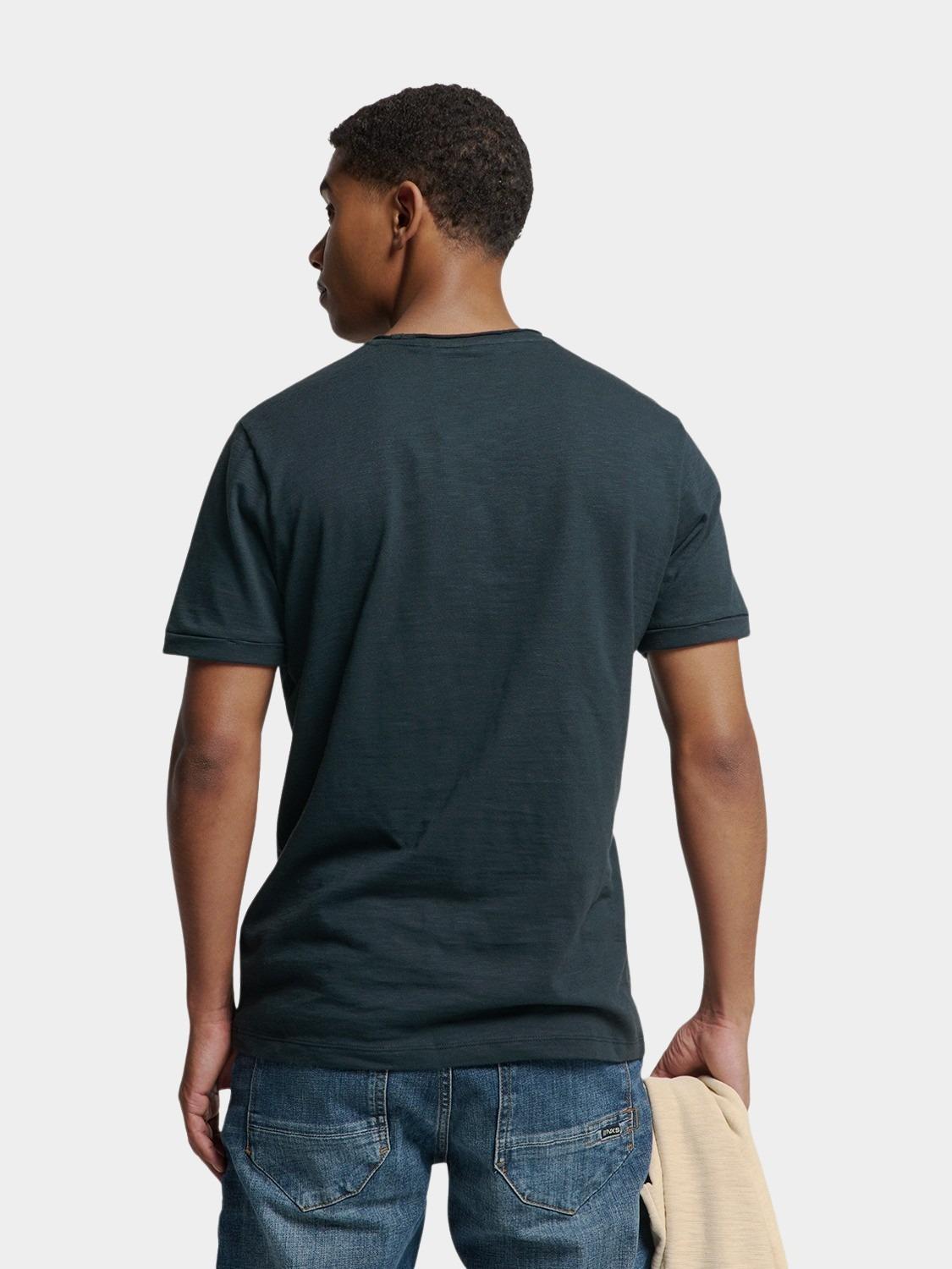 No Excess T-shirt korte mouw Blauw T-Shirt Crewneck Slub N3602/078