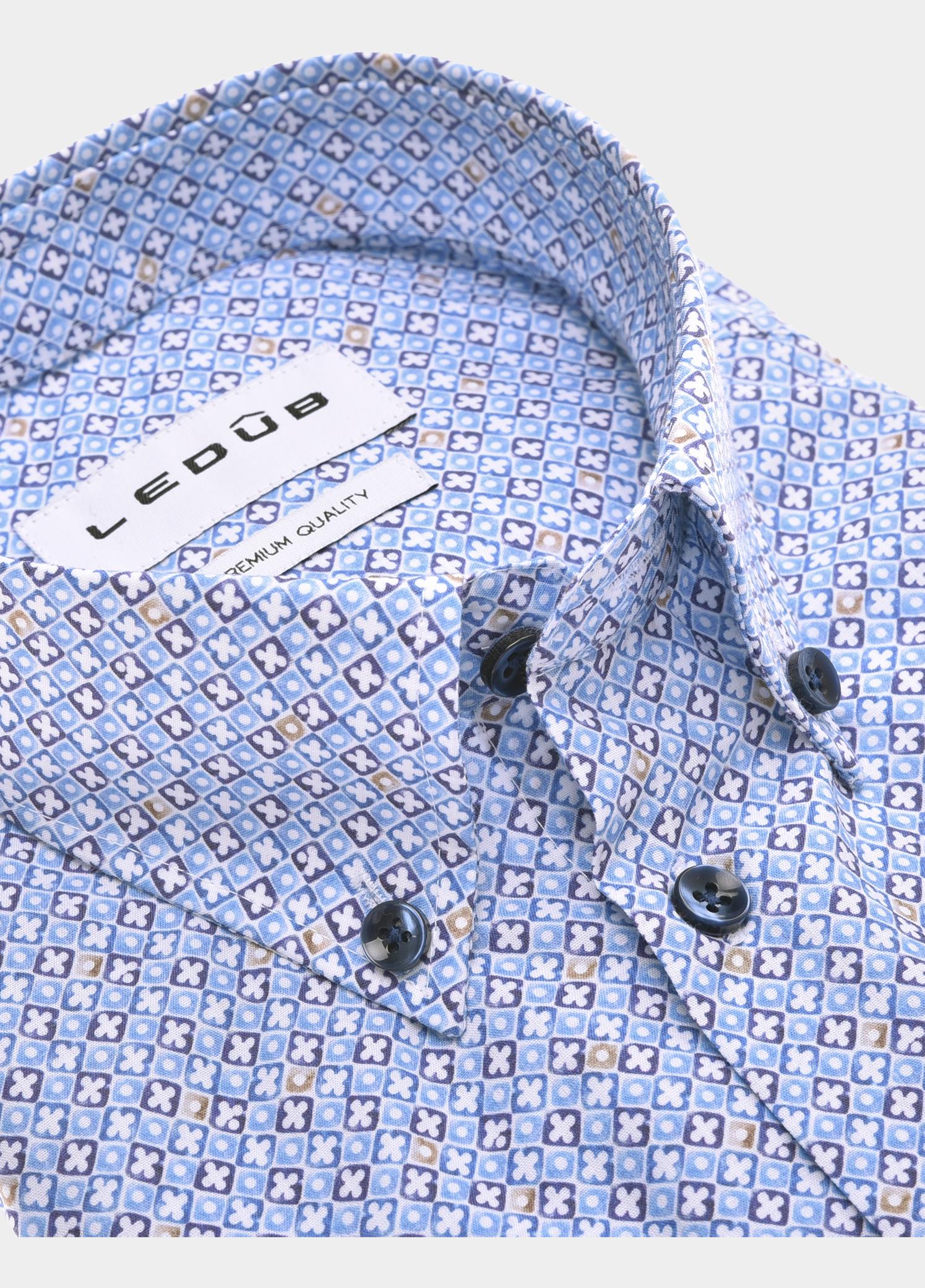 Ledub Zakelijk hemd korte mouw Blauw  0702153/140-000-000