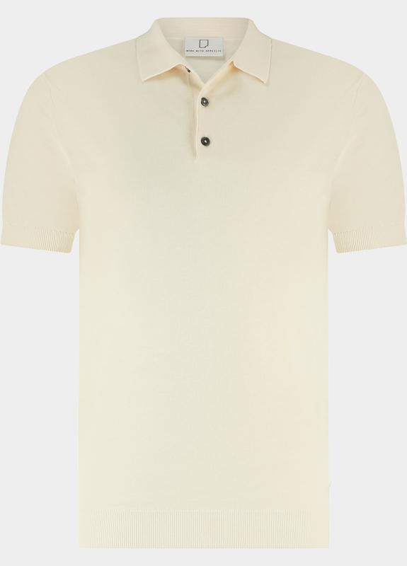 Born With Appetite Polo heren Wit Wolf Knitted Polo Ss BWA26106WO51/1002