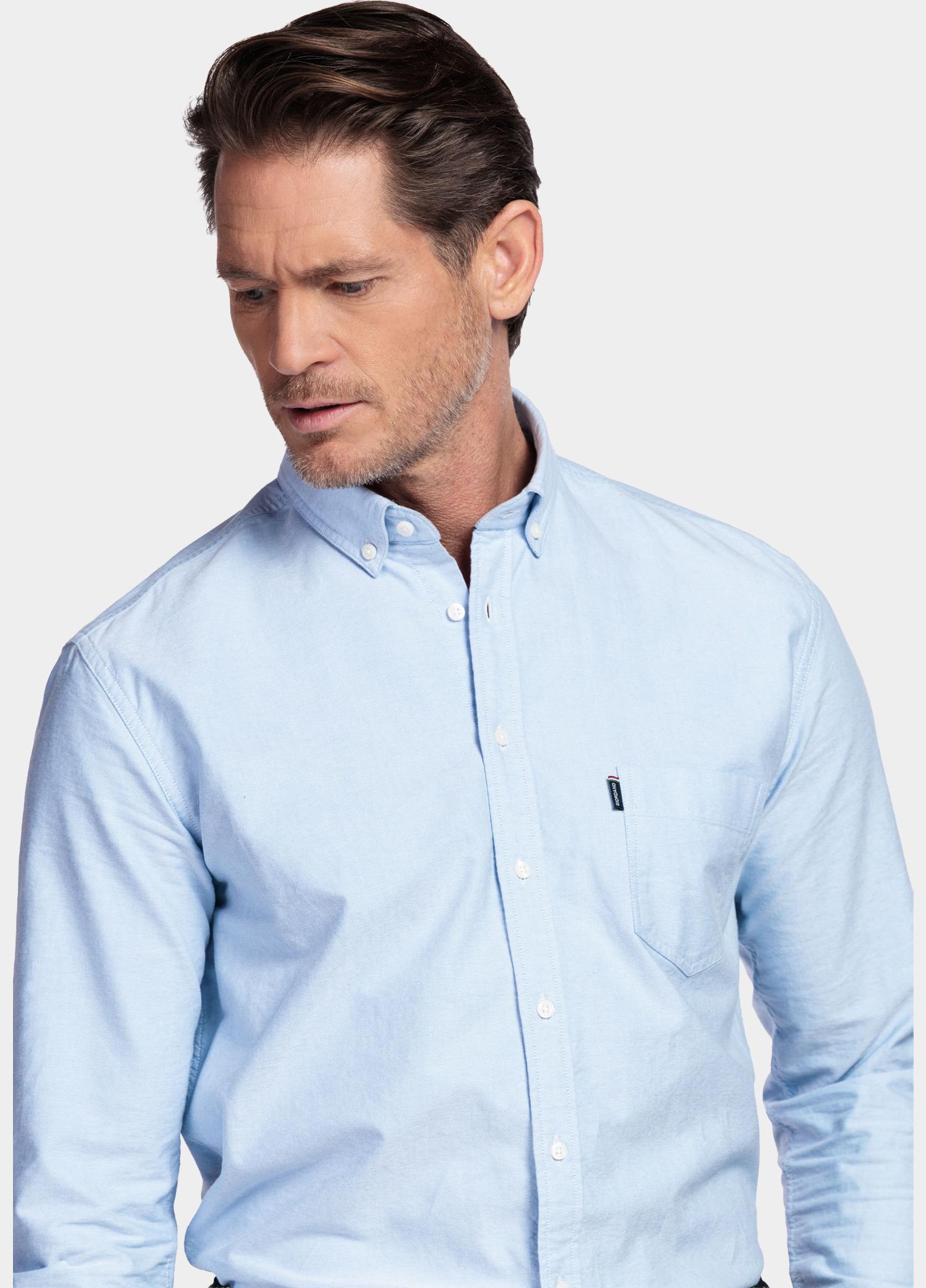 Giordano Overhemd heren Blauw Brando Long Sleeve Button Dow 617052/61