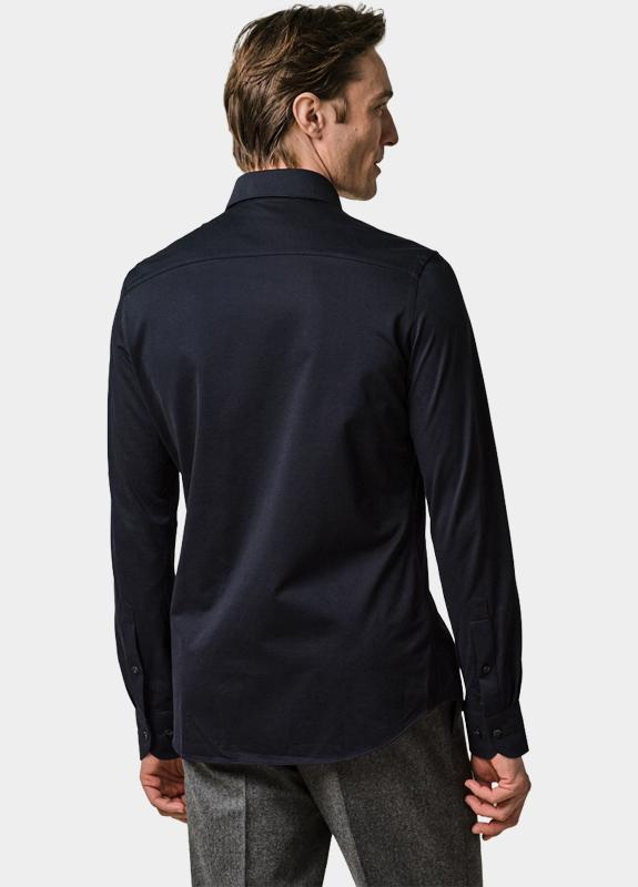 Profuomo Zakelijk overhemd heren Blauw Japanese Knitted Hux PP2H00008/C