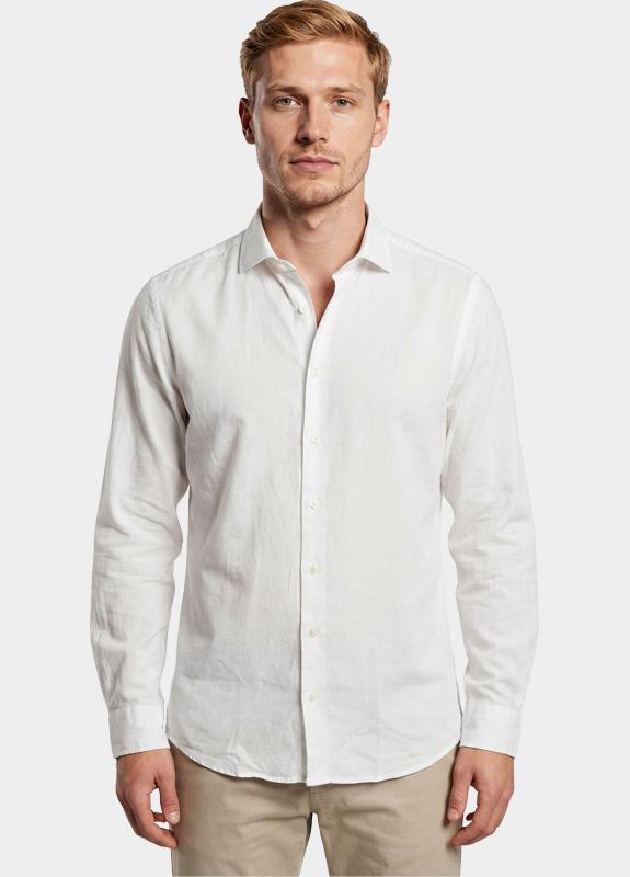 Born With Appetite Overhemd heren Wit Avenue Li-co Ws Plain Shirt L BWA26107AV01/1001