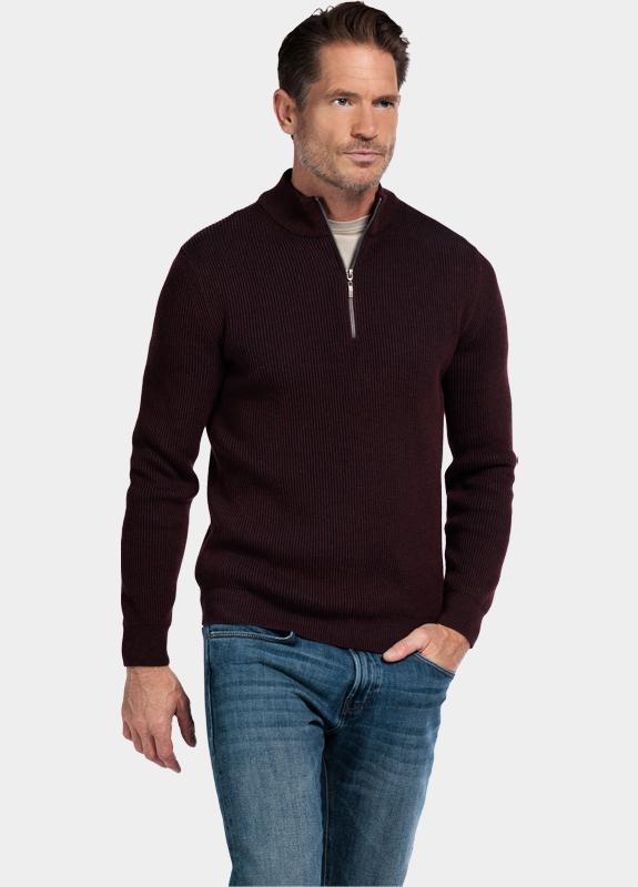 Baileys Half Zip Paars Pullover 1/2 zip  Plated Rib 528419/495