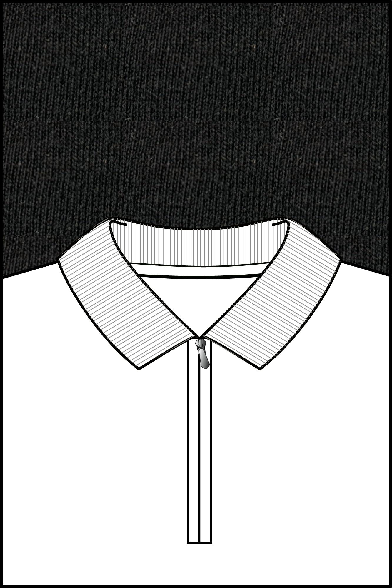 Baileys Half Zip Zwart Pullover Polo Collar 1/2 Zip 520060/90