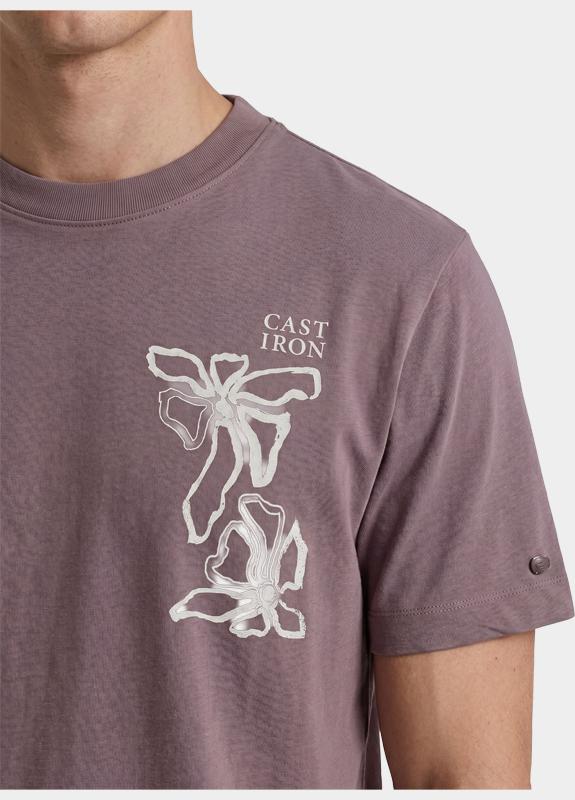 Cast Iron T-shirt heren Paars Short sleeve r-neck regular f CTSS2605586/4321
