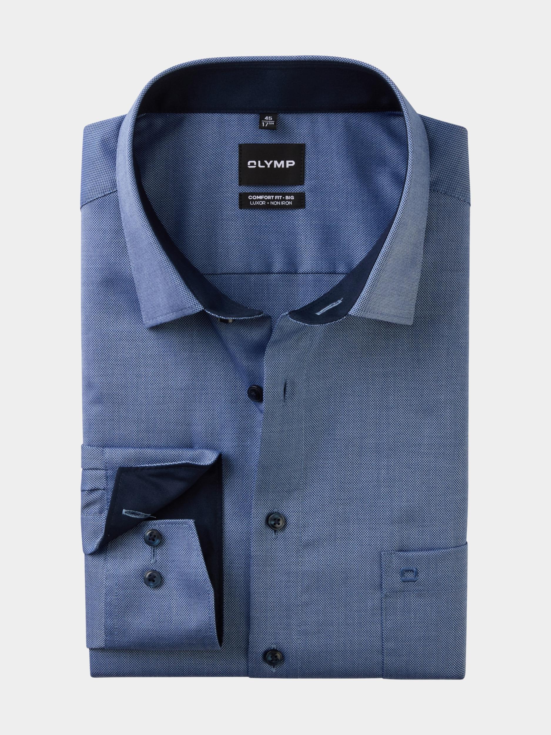 Olymp Business hemd lange mouw Blauw Big&Tall 141364/18