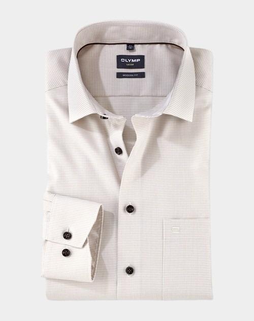 Olymp Business hemd lange mouw Beige 120864-Hemden 120864/22