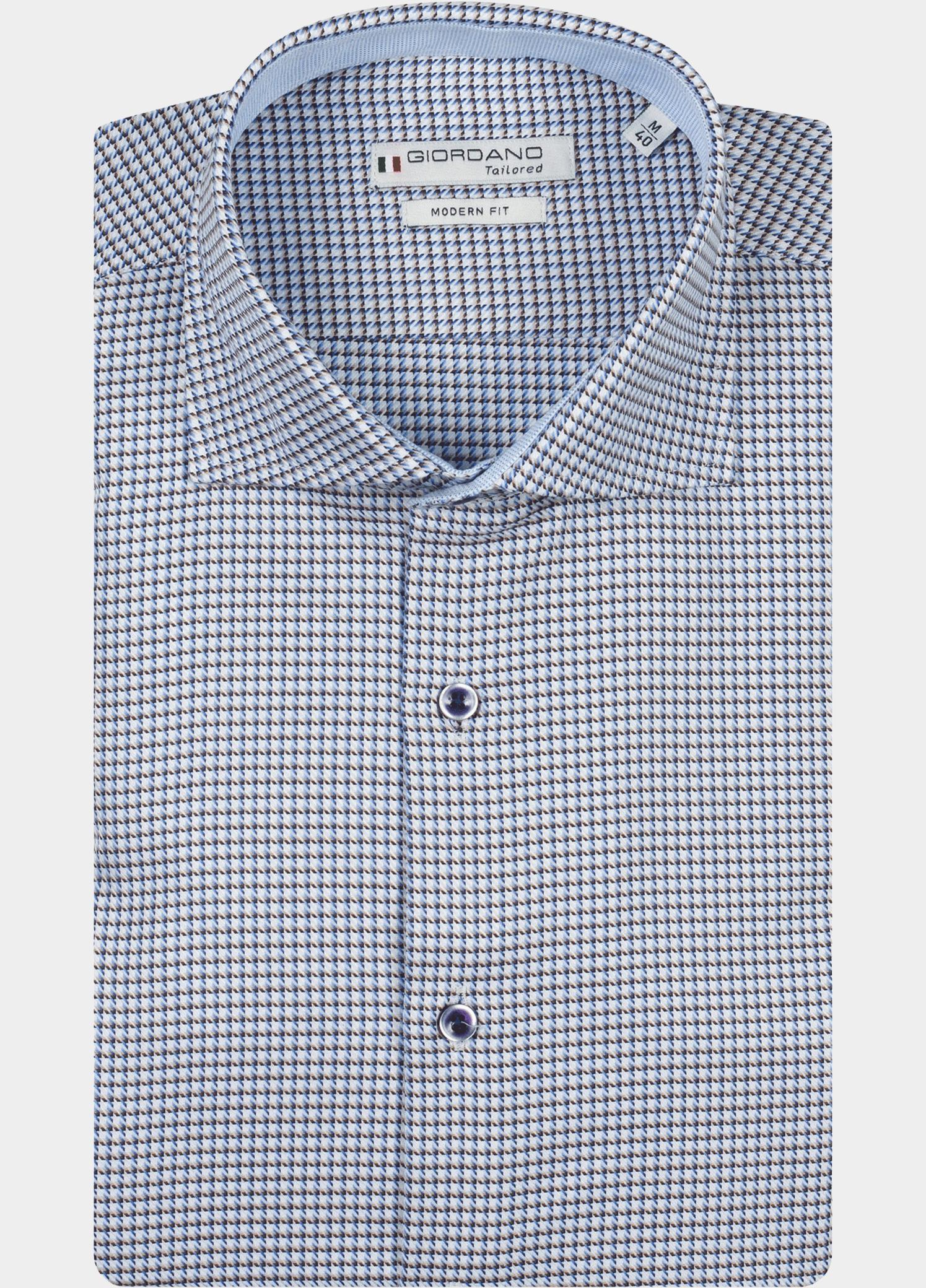 Giordano Overhemd heren Blauw Locarno Long Sleeve Semi Cuta 617840/60