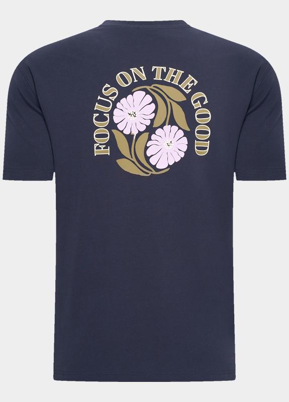 Supply & Co. T-shirt korte mouw Blauw Kegan T-shirt Backprint 25308KE03/290 navy