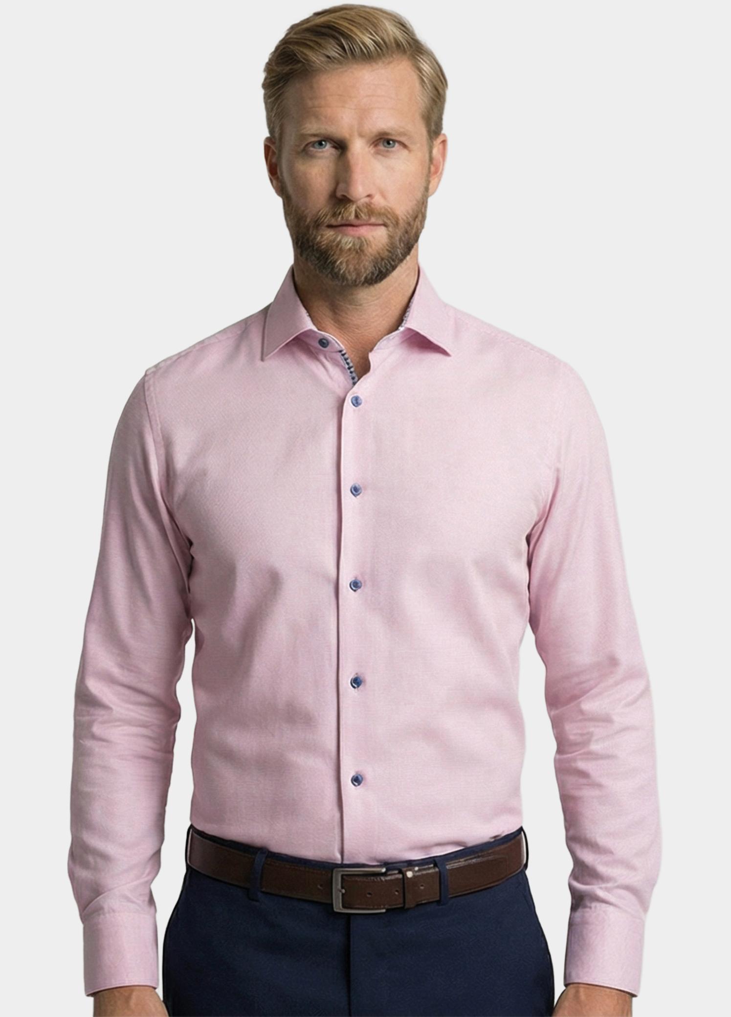 Giordano Overhemd heren Roze Locarno Long Sleeve Semi Cuta 617806/50