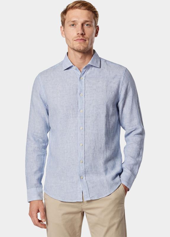 Blue Coast Overhemd heren Blauw 100% linnen, regular fit 118R/0018