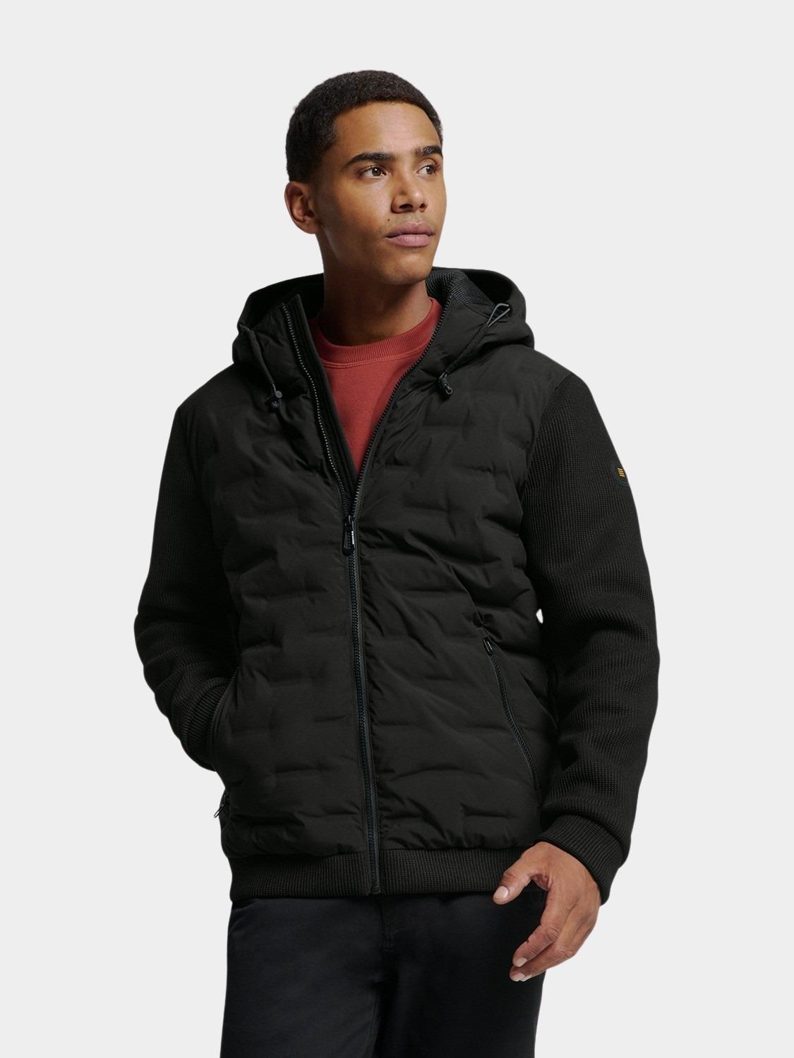 No Excess Winterjack Zwart Jacket Short Fit Sealed Hoode 25630809/020