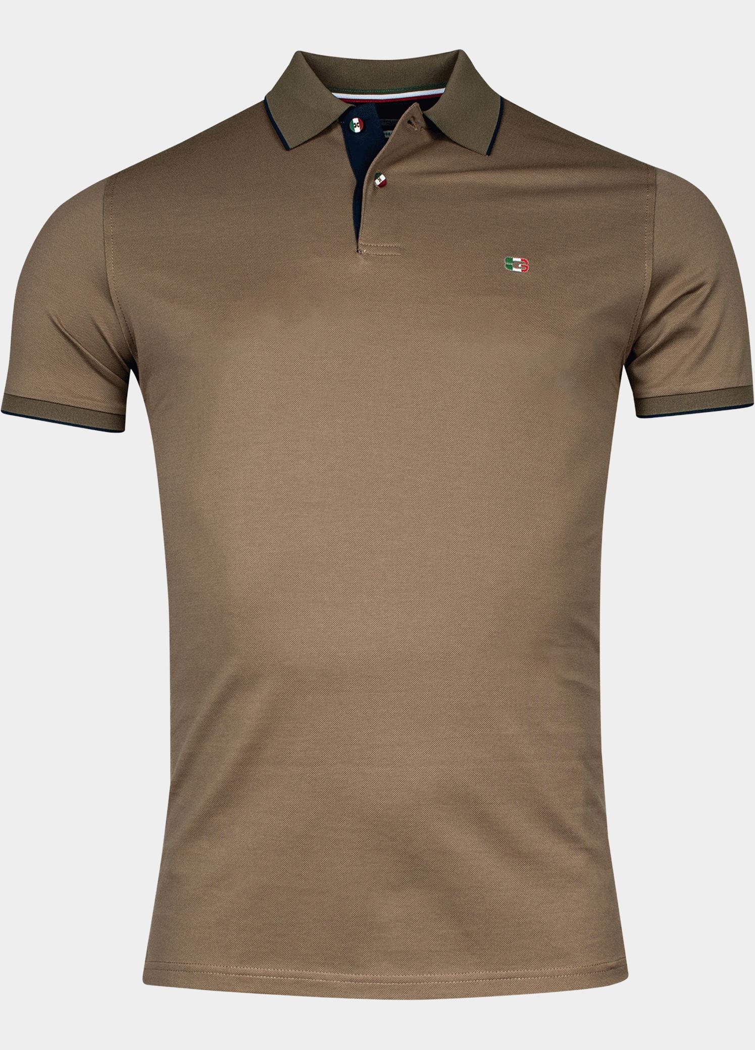 Giordano Polo heren Bruin Nico Signature Polo SS Pique 416587/83