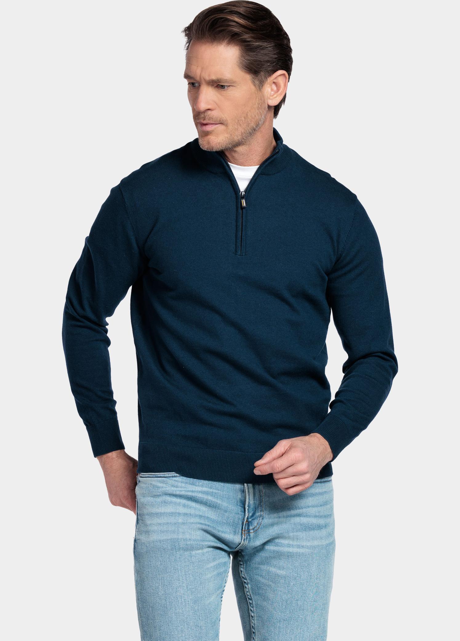 Baileys Half Zip Blauw Pullover 1/2 zip  with low po 618400/69