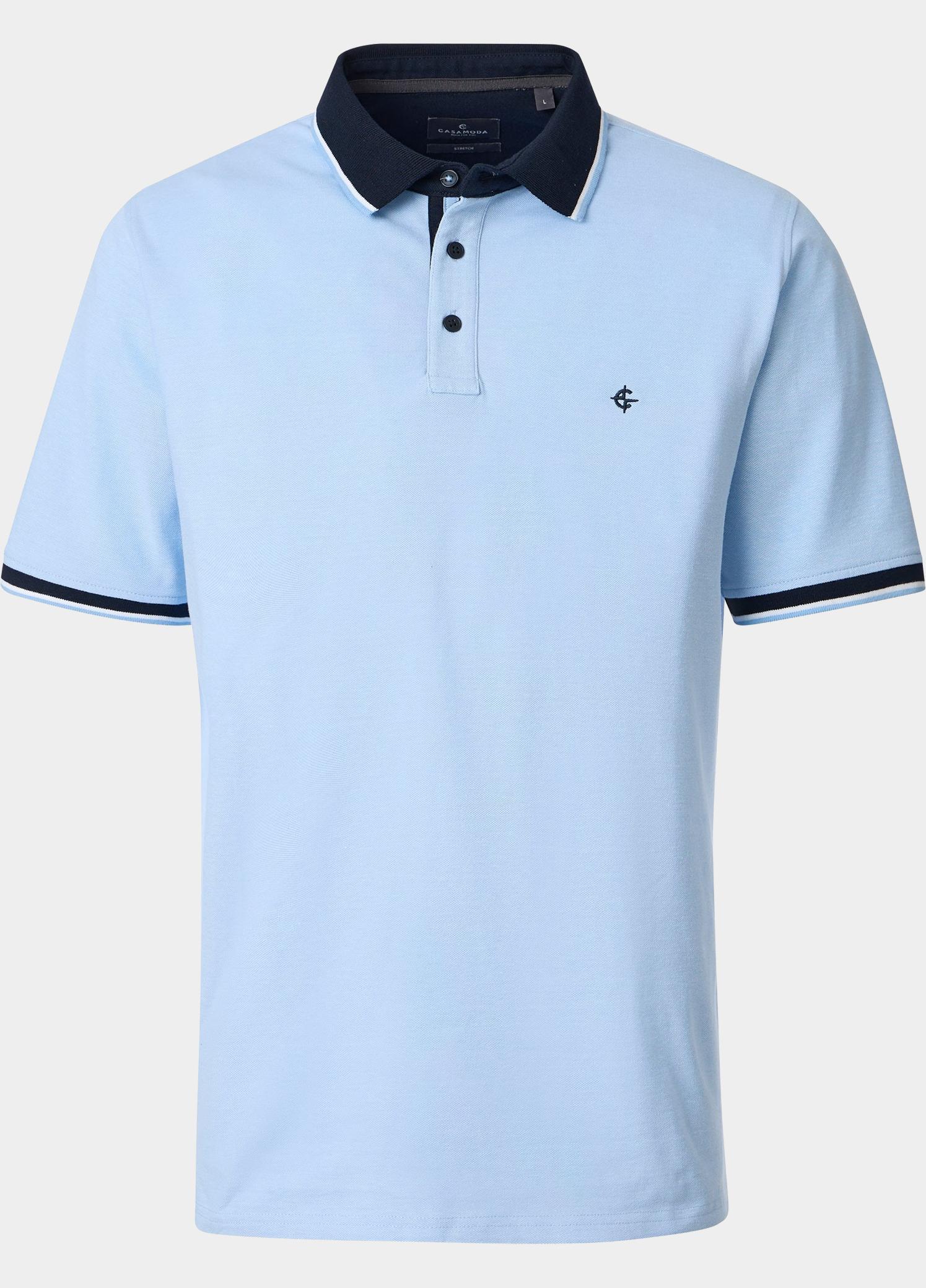Casamoda Polo korte mouw Blauw Polo 2-tone PQ 126320101/102