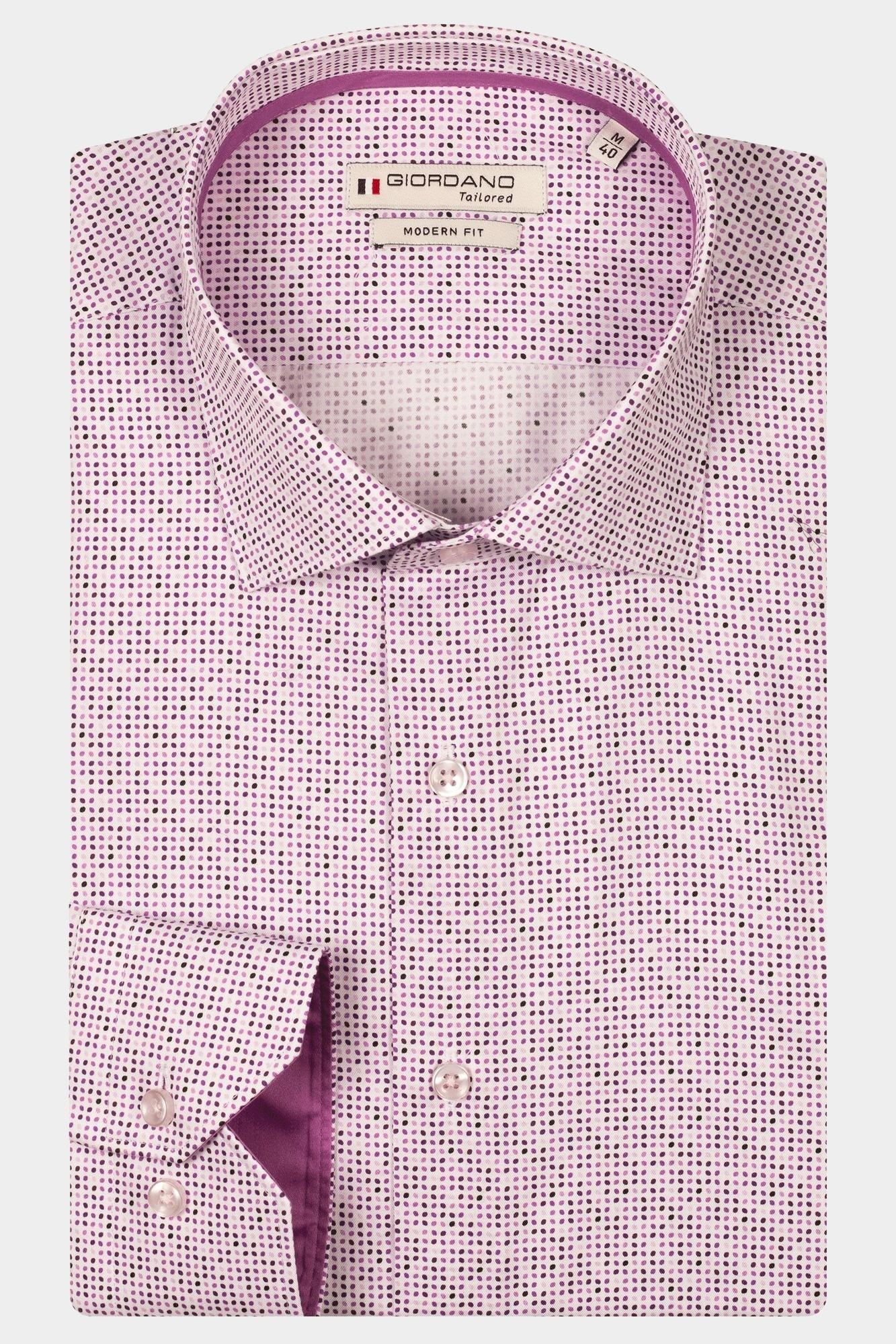 Giordano Casual hemd lange mouw Paars Maggiore long sleeve semi cut 517848/40