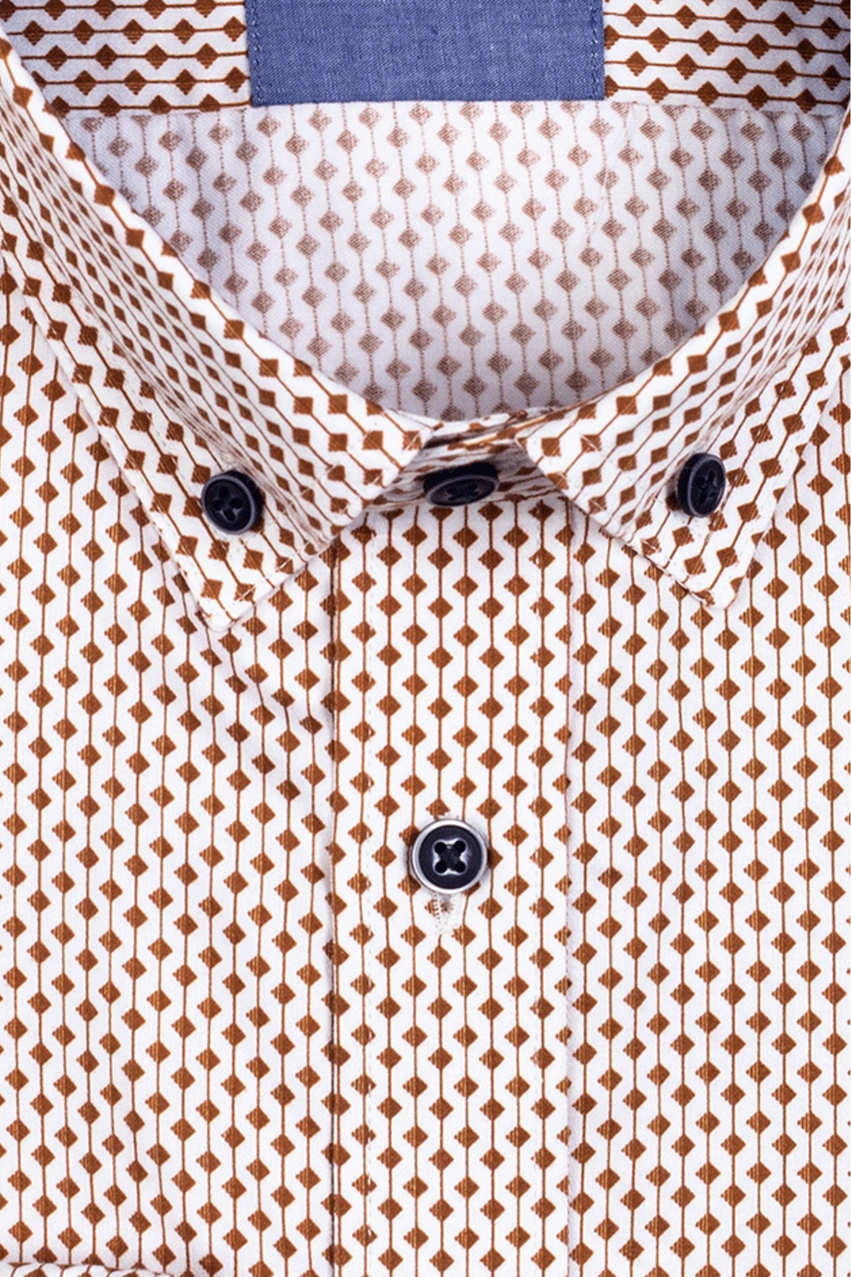 Giordano Casual hemd lange mouw Bruin Ivy 327008/20