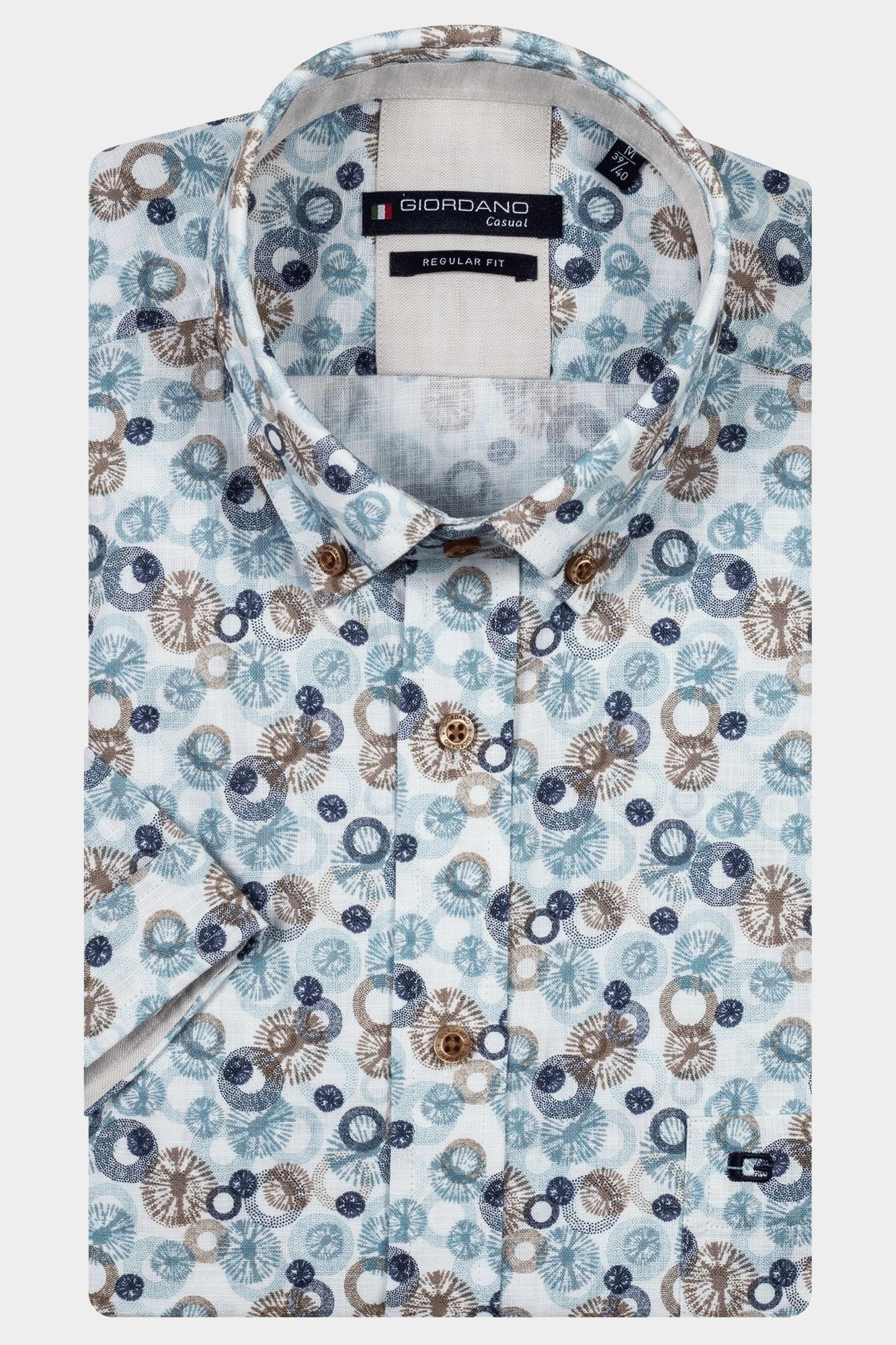 Giordano Casual hemd korte mouw Blauw League short sleeve button do 516039/62