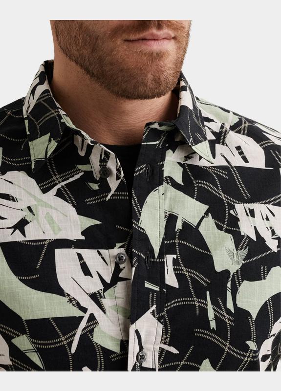 PME Legend Casual hemd korte mouw Blauw Short Sleeve Shirt Print on C PSIS2604208/5282